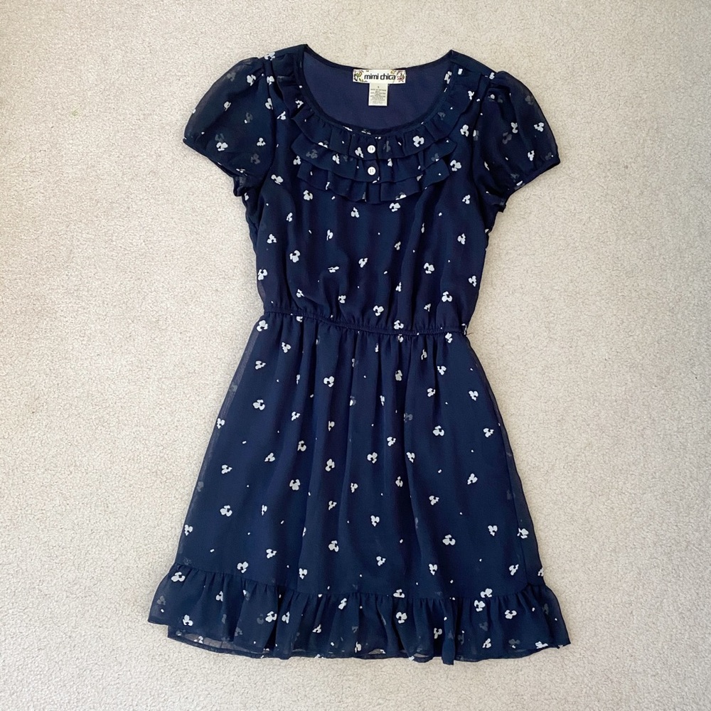 Dark Navy Floral Summer Dress